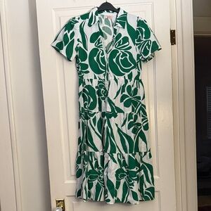 Chic Green Floral Midi Dress by GOA Paris. Fun and flirty